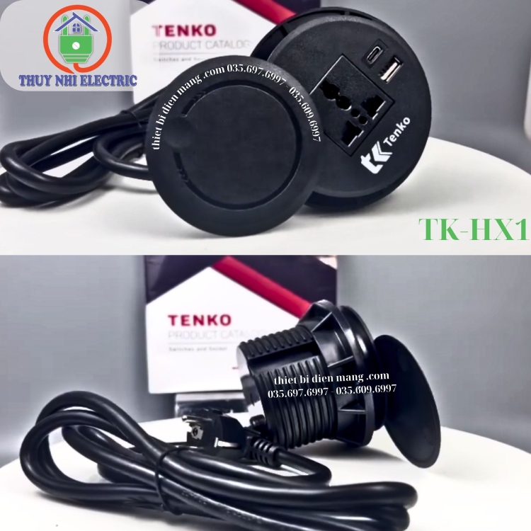 Ổ Cắm Âm Bàn Hình Tròn Tenko TK-HX1