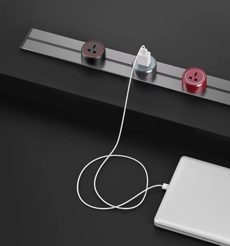 Thanh Ray Ổ Cắm Dạng Trượt Thông Minh 40cm Tenko TK-RA40 – Màu Xám