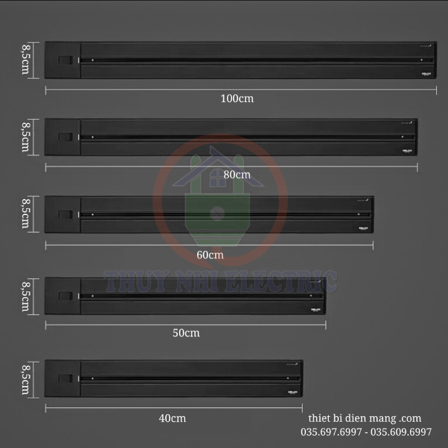 Thanh Ray Âm Tường 60cm Tenko TK-RA60A X – Màu Xám