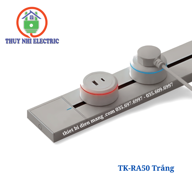 Thanh Ray Ổ Cắm Dạng Trượt Thông Minh 50cm Tenko TK-RA50 – Màu Trắng