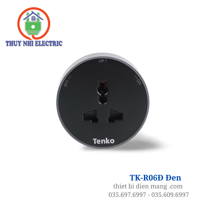 Ổ Cắm 3 Chấu Linh Hoạt Cho Thanh Ray Điện Màu Đen TK-R06Đ