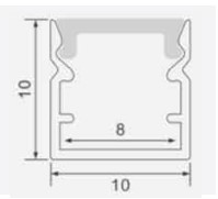 Nhôm định hình đèn LED lắp nổi 10x10 PF-U-1010