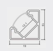 Thanh nhôm led gắn góc 19x19mm PF-V-1919