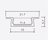 Thanh nhôm gắn LED 21,7x5,7x15mm PF-T-2206