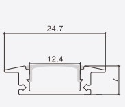 Thanh profile đèn LED lắp âm 24,7x7 PF-T-2507