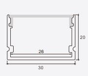 Thanh nhôm LED gắn nổi PF-T-3020