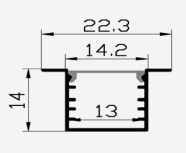 Thanh nhôm gắn LED PF-T-2214