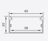 Đèn LED thanh nhôm dán tường 40x20mm PF-U-4020