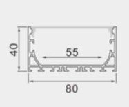 Nhôm định hình đèn LED PF-U-8040