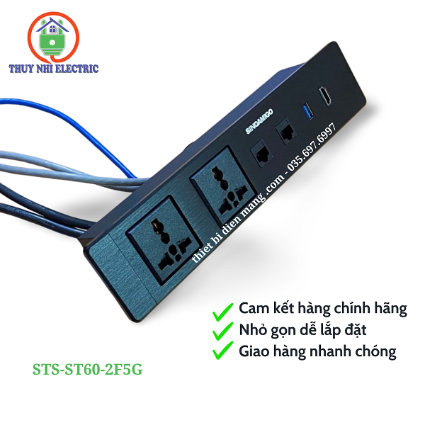 Hộp ổ điện âm bàn Sinoamigo STS-ST60-2F5G