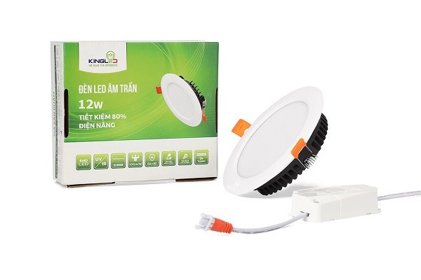 Đèn led âm trần tròn 12W 3000K Kingled DL-12-T140-V