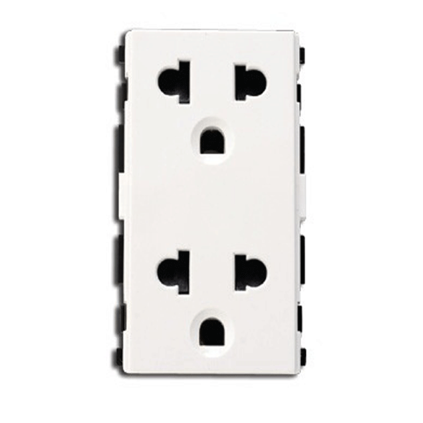 Ổ cắm đôi 3 chấu size L Flexi Schneider F1426UEST2M-WE-G19