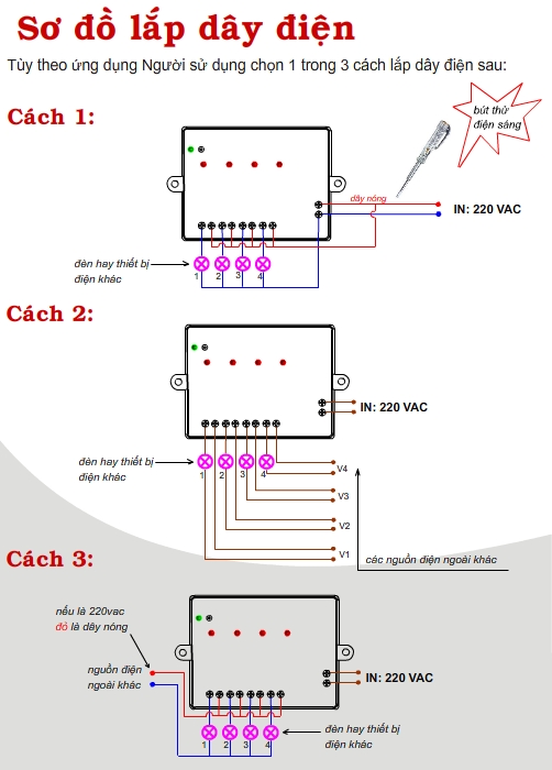 Mạch Điều Khiển 4 Thiết Bị Từ Xa 220VAC Sử Dụng RF315Mhz