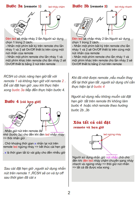 Công Tắc Điều Khiển Từ Xa 1 Kênh Học Lệnh RC5H