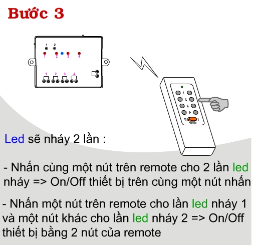 Mạch Điều Khiển 4 Thiết Bị Từ Xa 220VAC Sử Dụng RF315Mhz