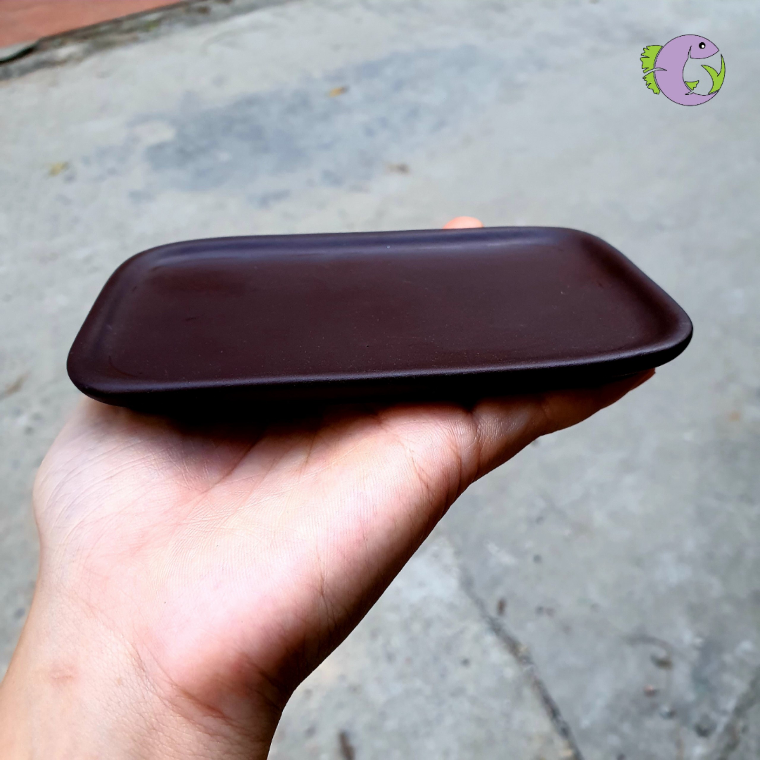 Đĩa gốm chữ nhật đựng thức ăn cho Tép