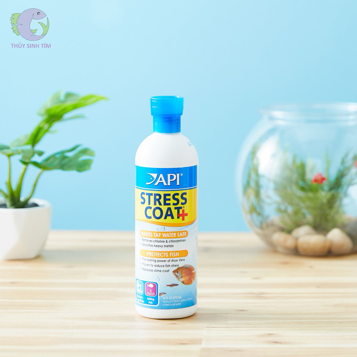 api stress coat - dưỡng cá, khử độc nước 237ml - 1