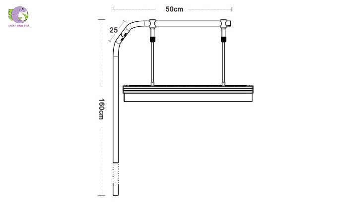 khung treo đèn inox weekaqua - 1