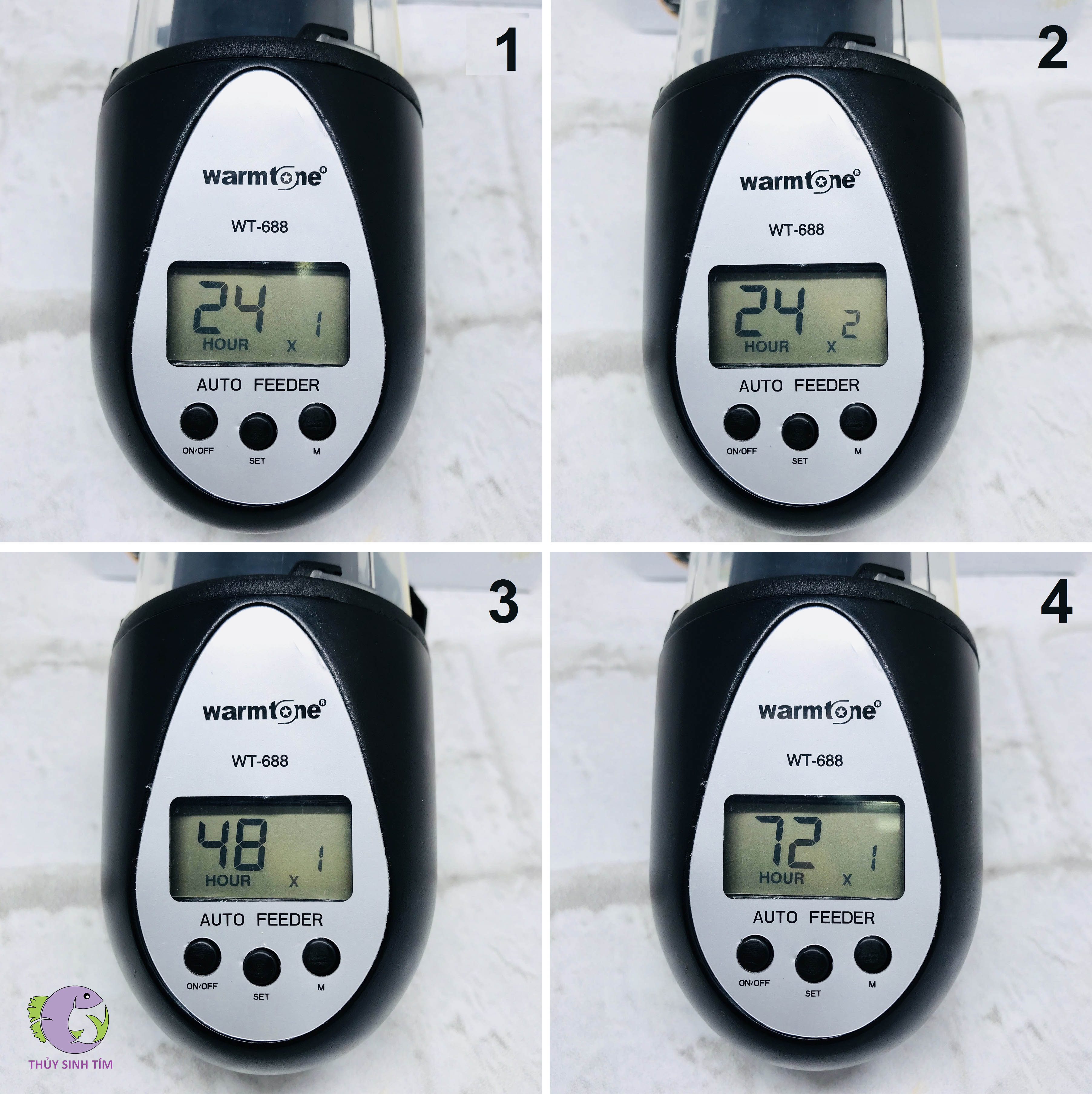 máy cho cá ăn tự warmtone lcd wt-688 - 4