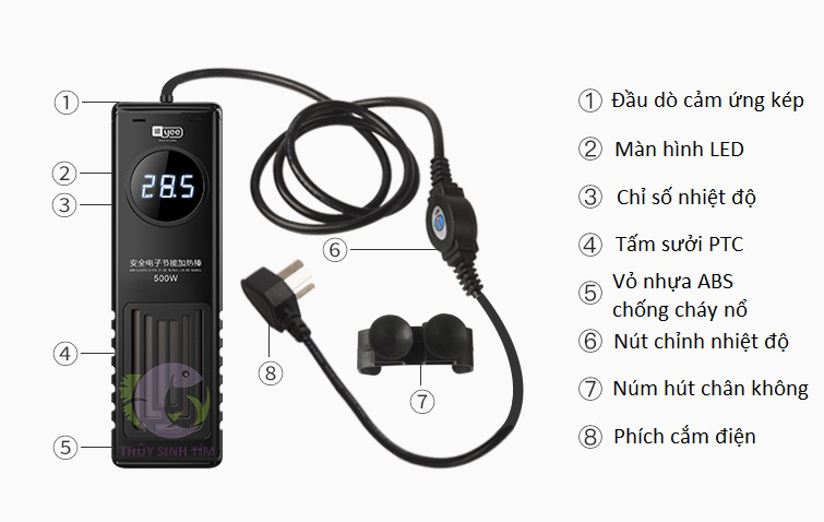 máy sưởi bể cá cao cấp Yee 100w - 2