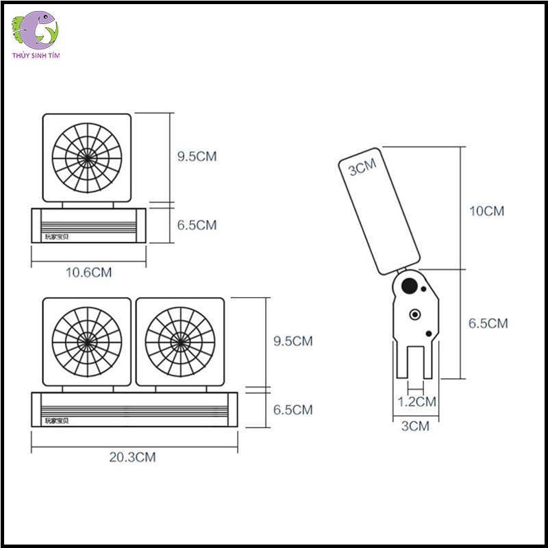 quạt làm mát nước bể cá water world - 3