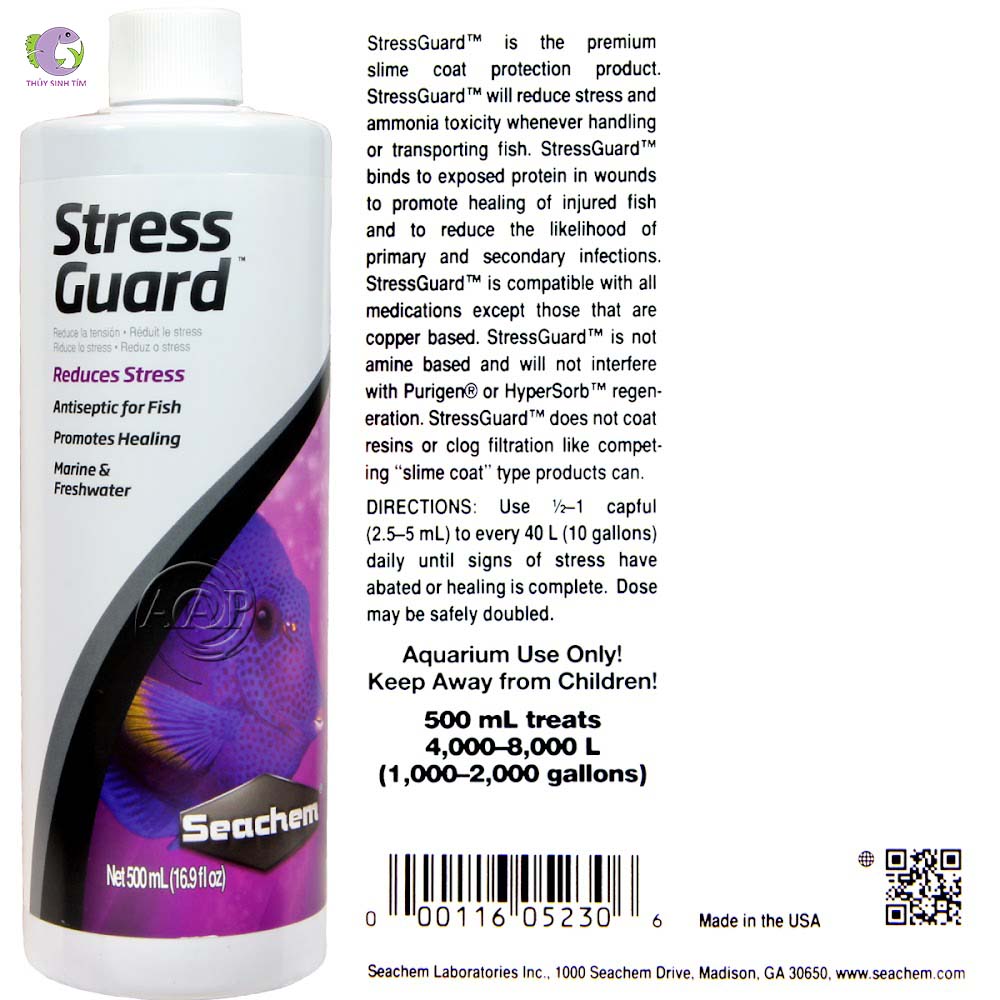 Seachem Stressguard - dưỡng cá, giảm stress, khử độc nước-1