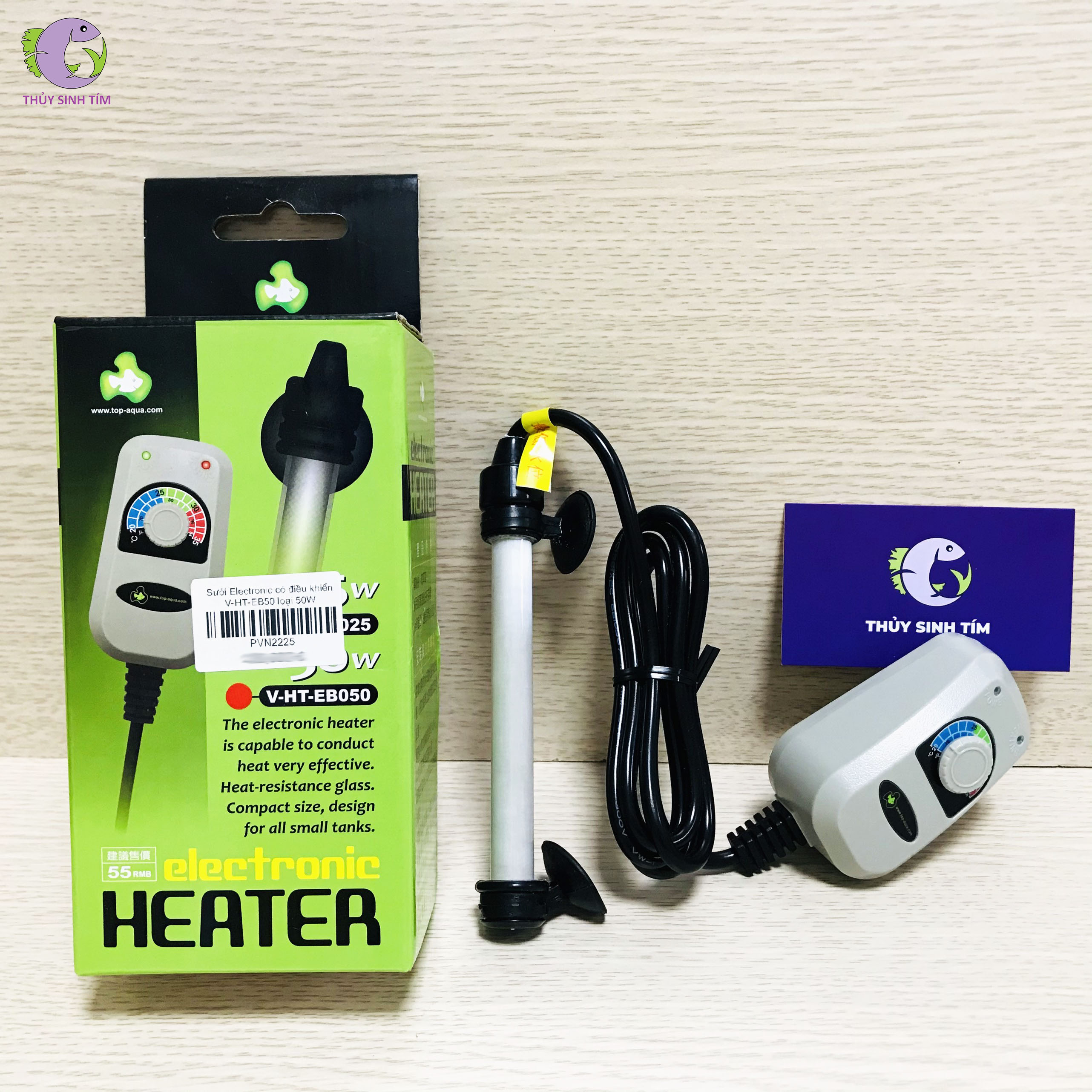 sưởi bể cá cao cấp top aqua v-ht-eb50 50w - 1