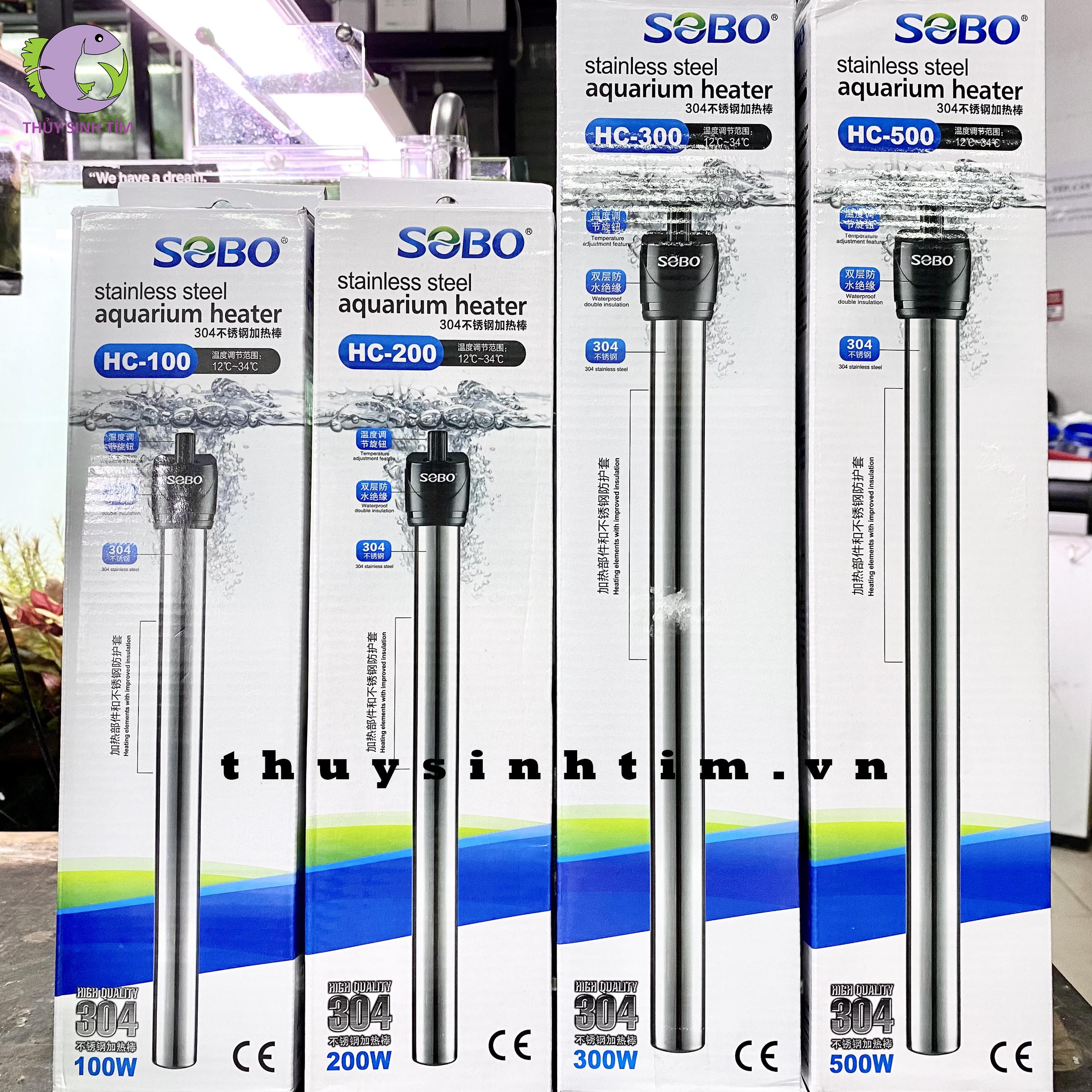 Sưởi Bể Cá Inox SOBO HC - 1