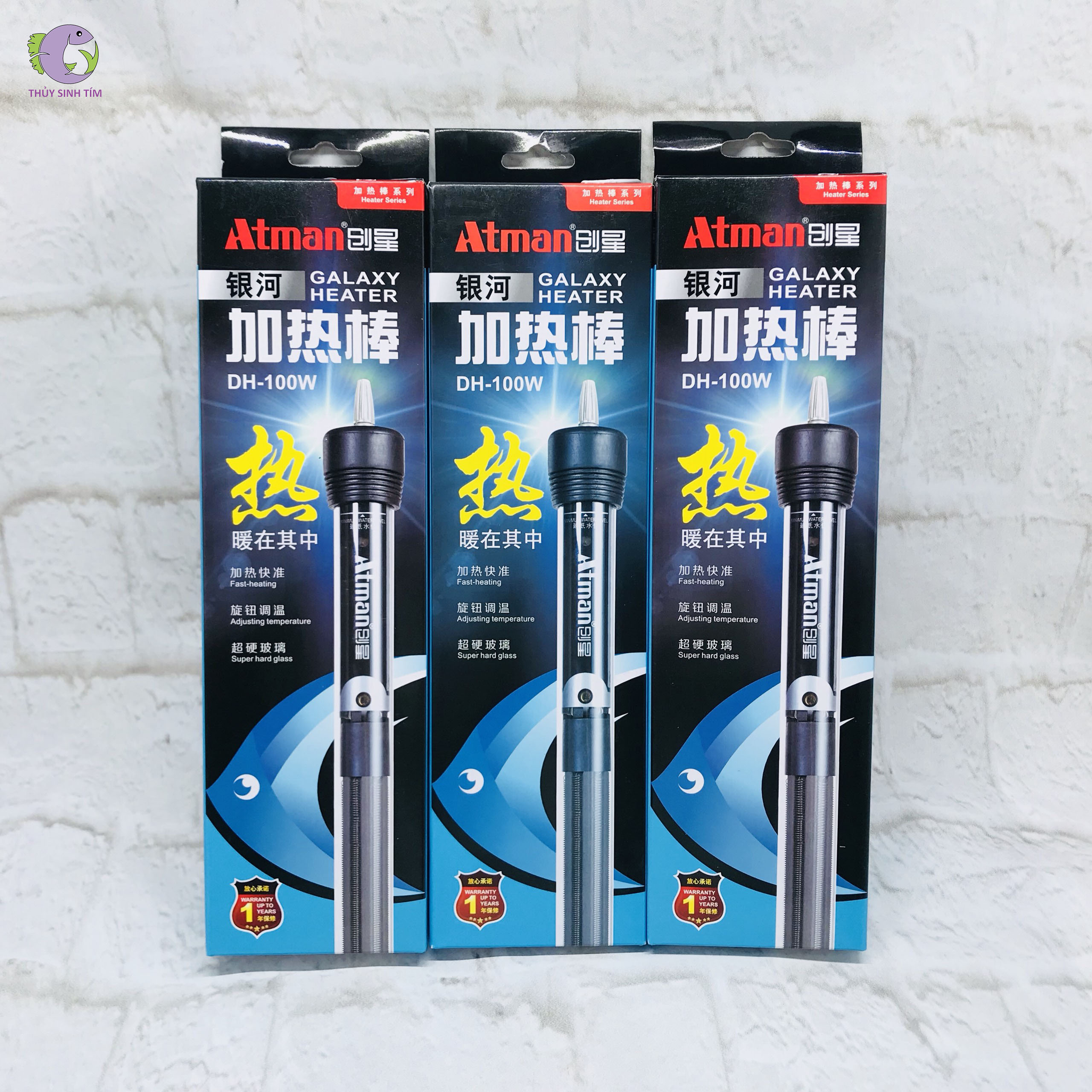 sưởi bể cá thủy tinh atman dh 100w - 3