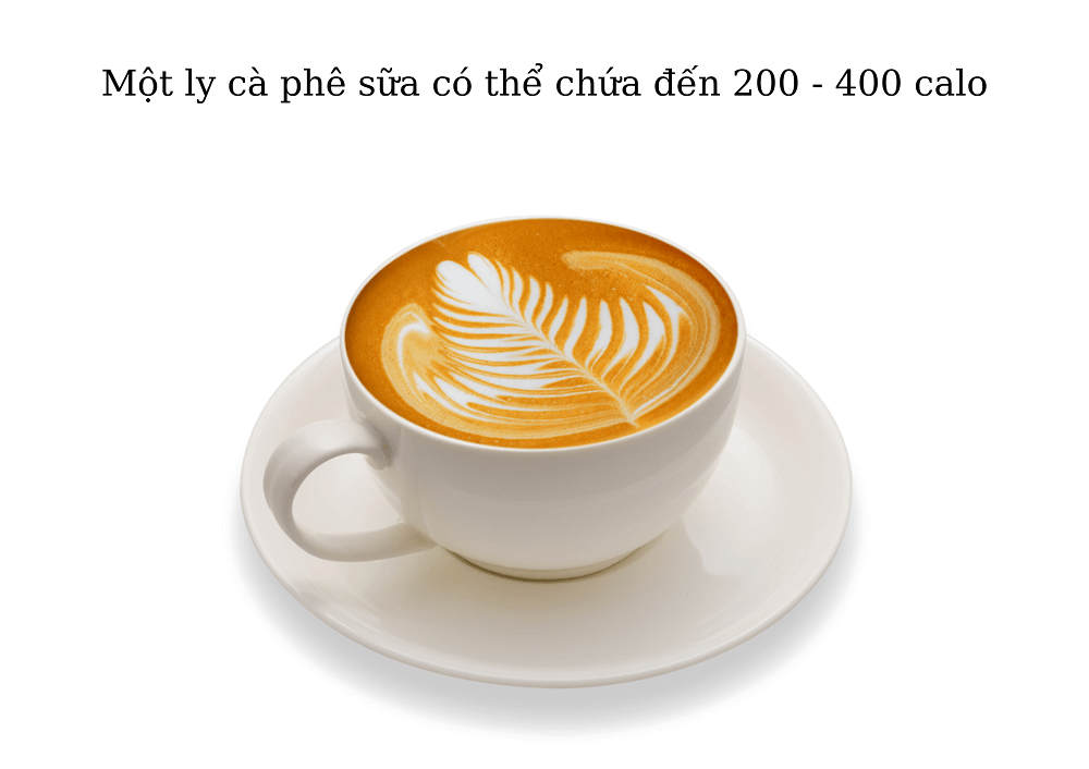 Một ly cà phê thêm sữa có thể chứa tới 200 - 400 calo