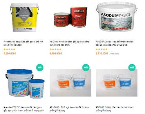 các loại keo dán đá khu gốc epoxy
