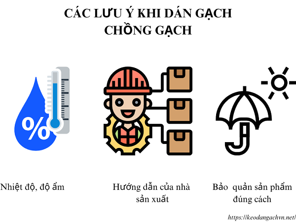 các lưu ý khi dán gạch chồng gạch