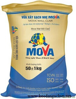 vữa khô trộn sẵn mova cho việc xây gạch nhẹ