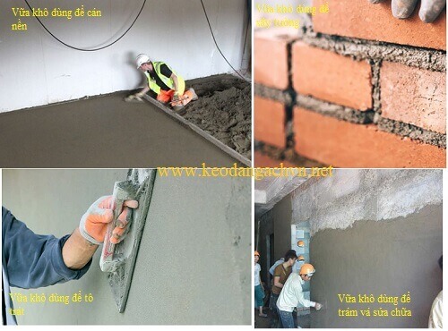 Các ứng dụng của vữa khô trộn sẵn
