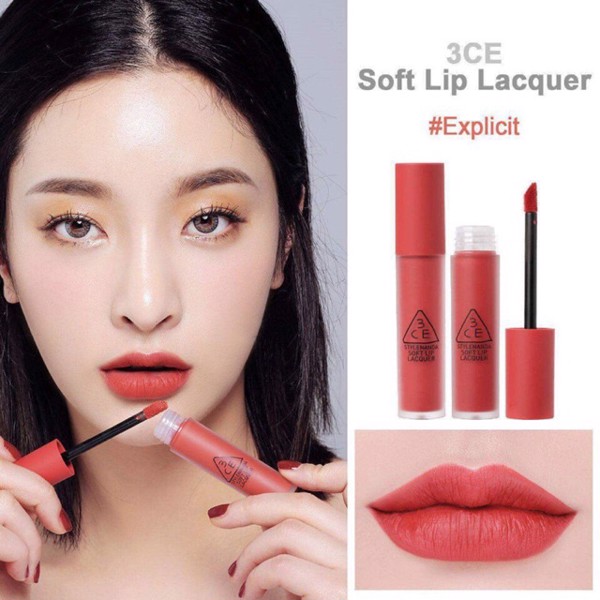 Son 3CE Kem Soft Lip Lacquer Màu Explicit