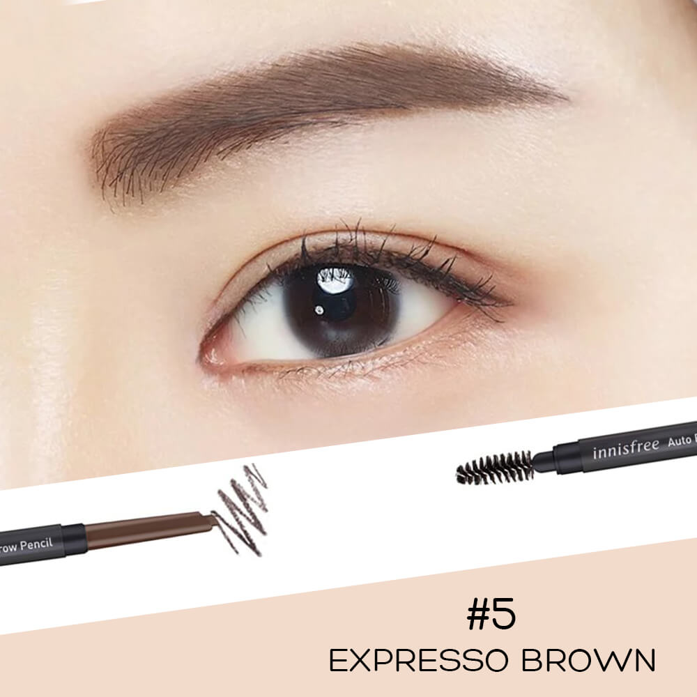 Chì Kẻ Mày Ngang Thế Hệ Mới Innisfree Auto Eyebrow Pencil - Epresso Brown