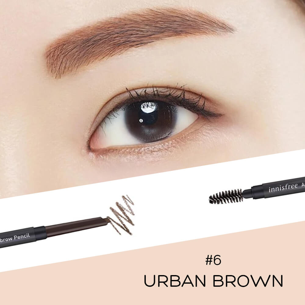 Chì Kẻ Mày Ngang Thế Hệ Mới Innisfree Auto Eyebrow Pencil - Urban Brown