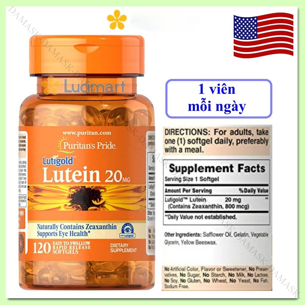 Viên uống bổ mắt Lutein Zeaxanthin 20mg