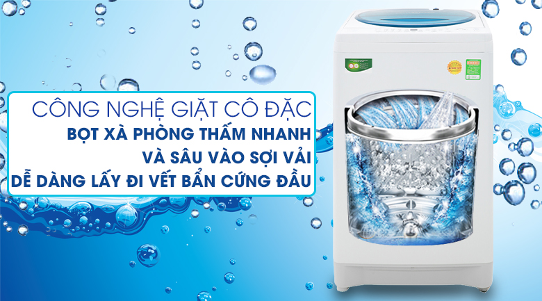 Giặt cô đặc bằng bọt khí dễ dàng đánh bay vết bẩn cứng đầu