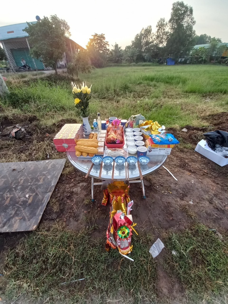 Mâm Cúng Động Thổ Cầu Đường