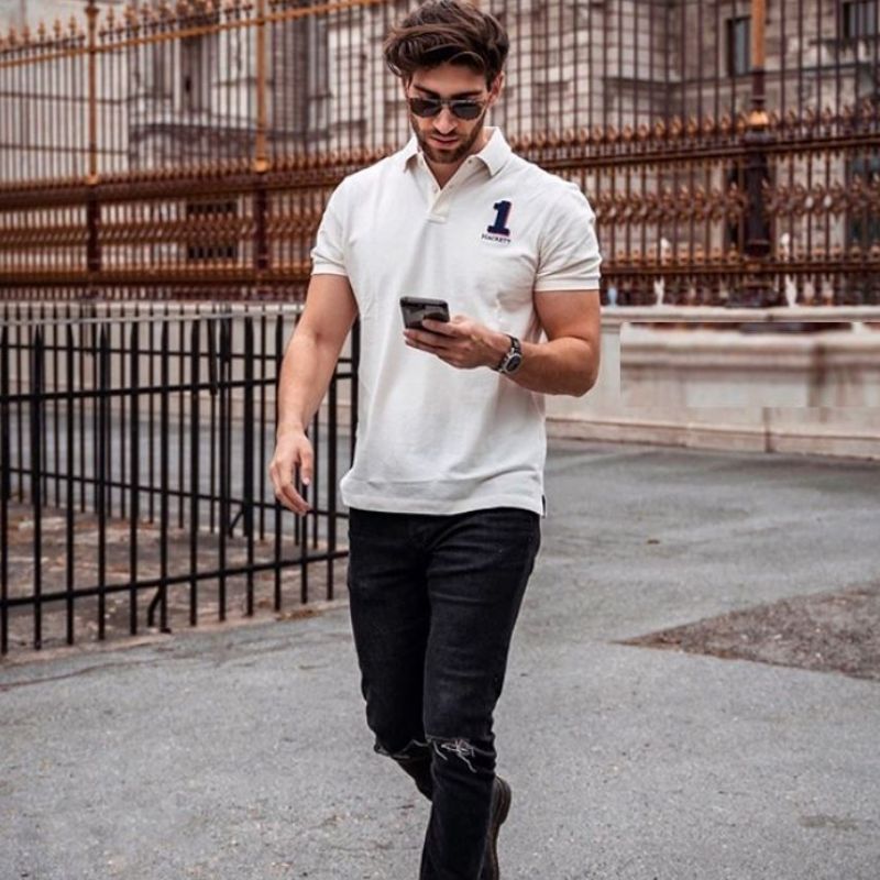 Áo polo và quần jeans - item không thể thiếu bên trong tủ đồ