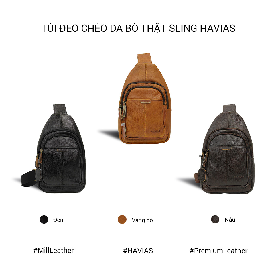 Túi đeo chéo da bò thật SLING HAVIAS®