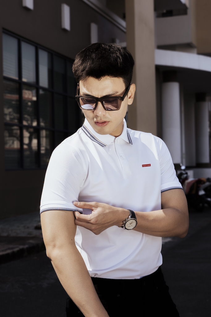 Thun Polo vải COOLMAX Fabric HAVIAS màu Trắng