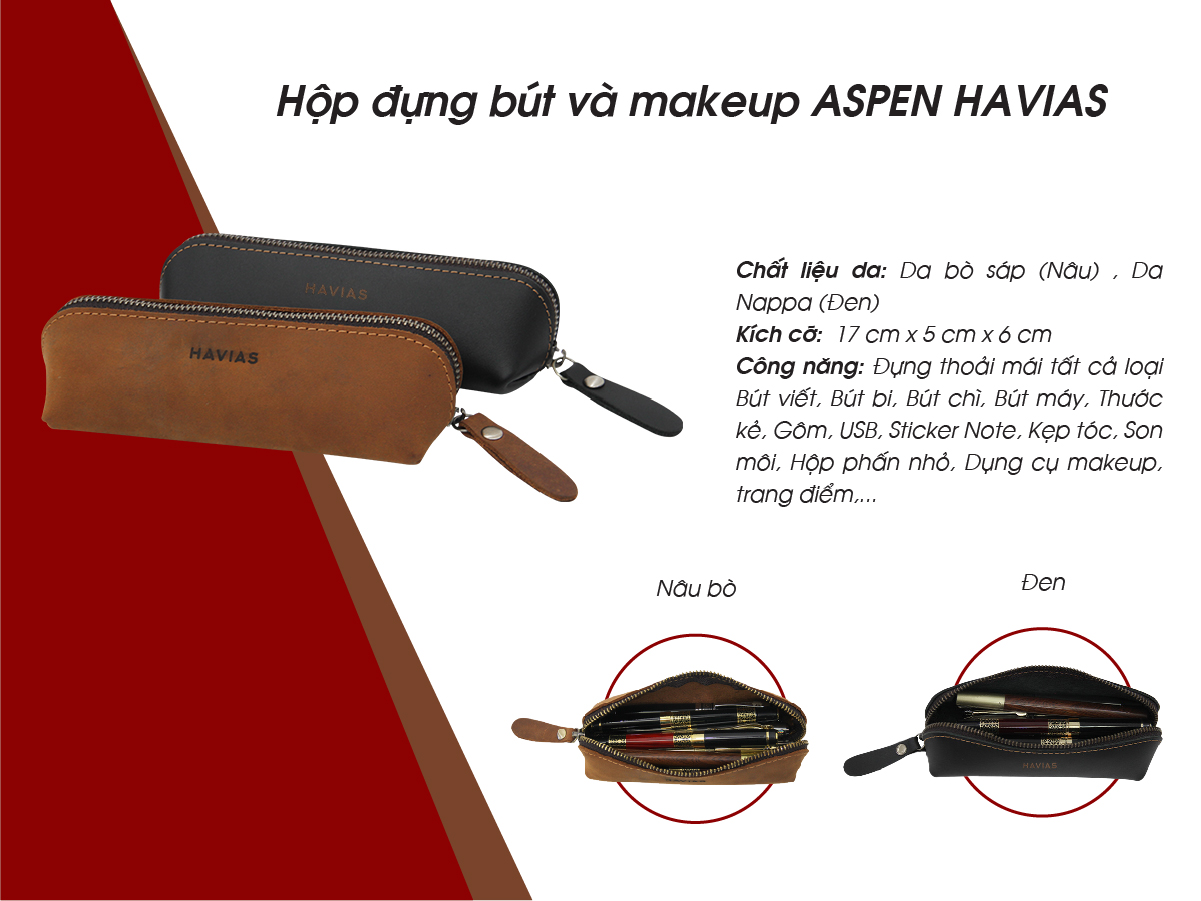 Hộp đựng bút và dụng cụ makeup ASPEN HAVIAS