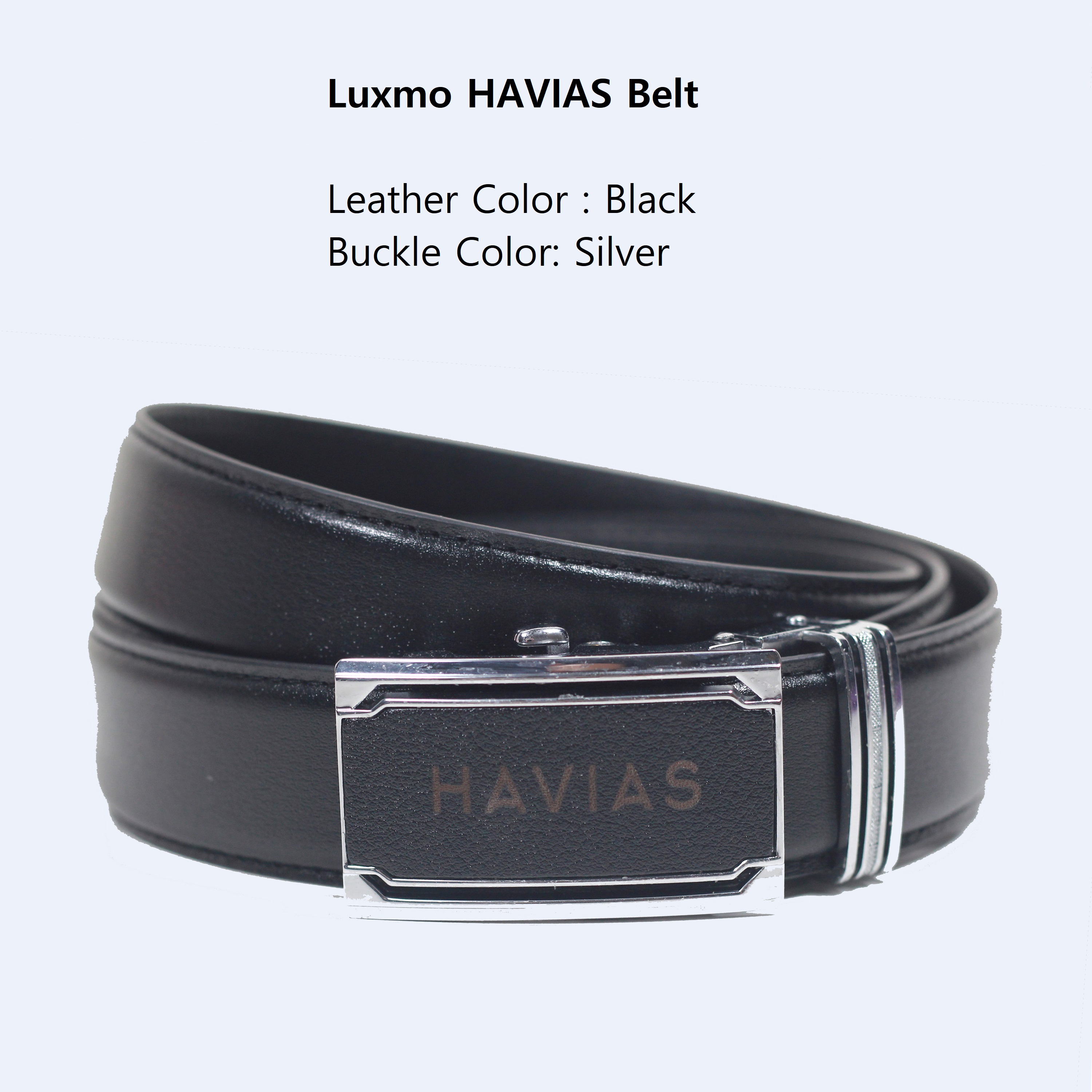 Dây nịt thắt lưng nam da bò thật Havias Luxmo màu đen