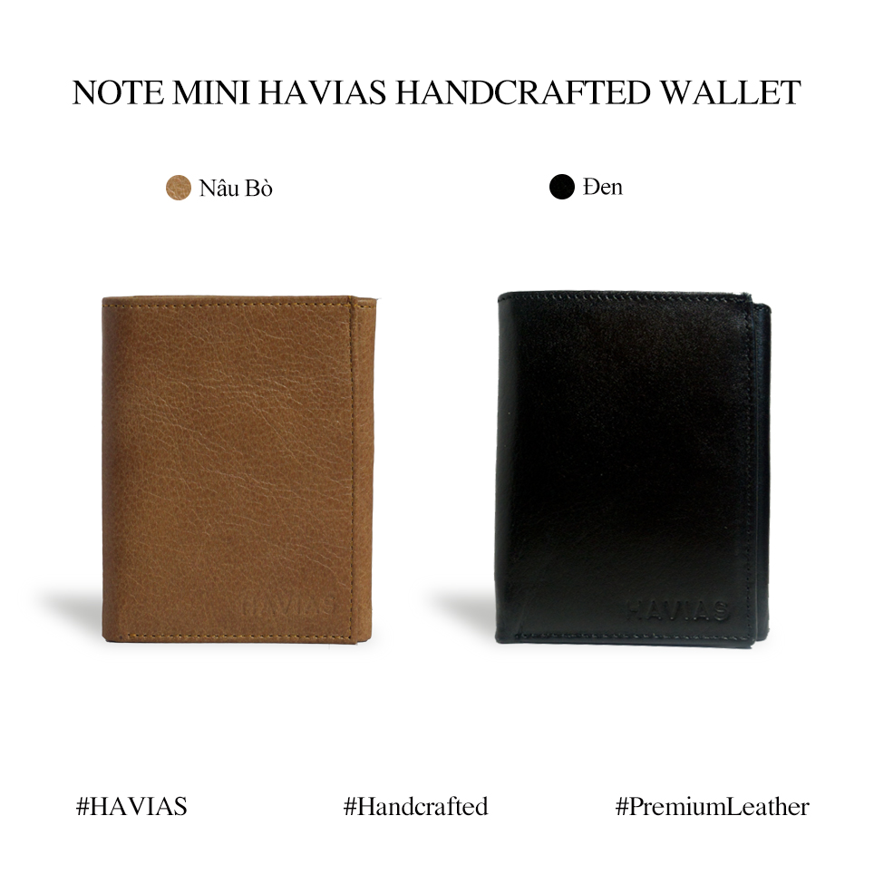 Ví da thật Mini Note Wallet Havias