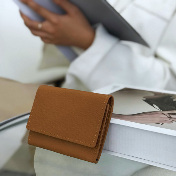 Ví da nữ khắc tên HAVIAS chế tác từ da thật cao cấp