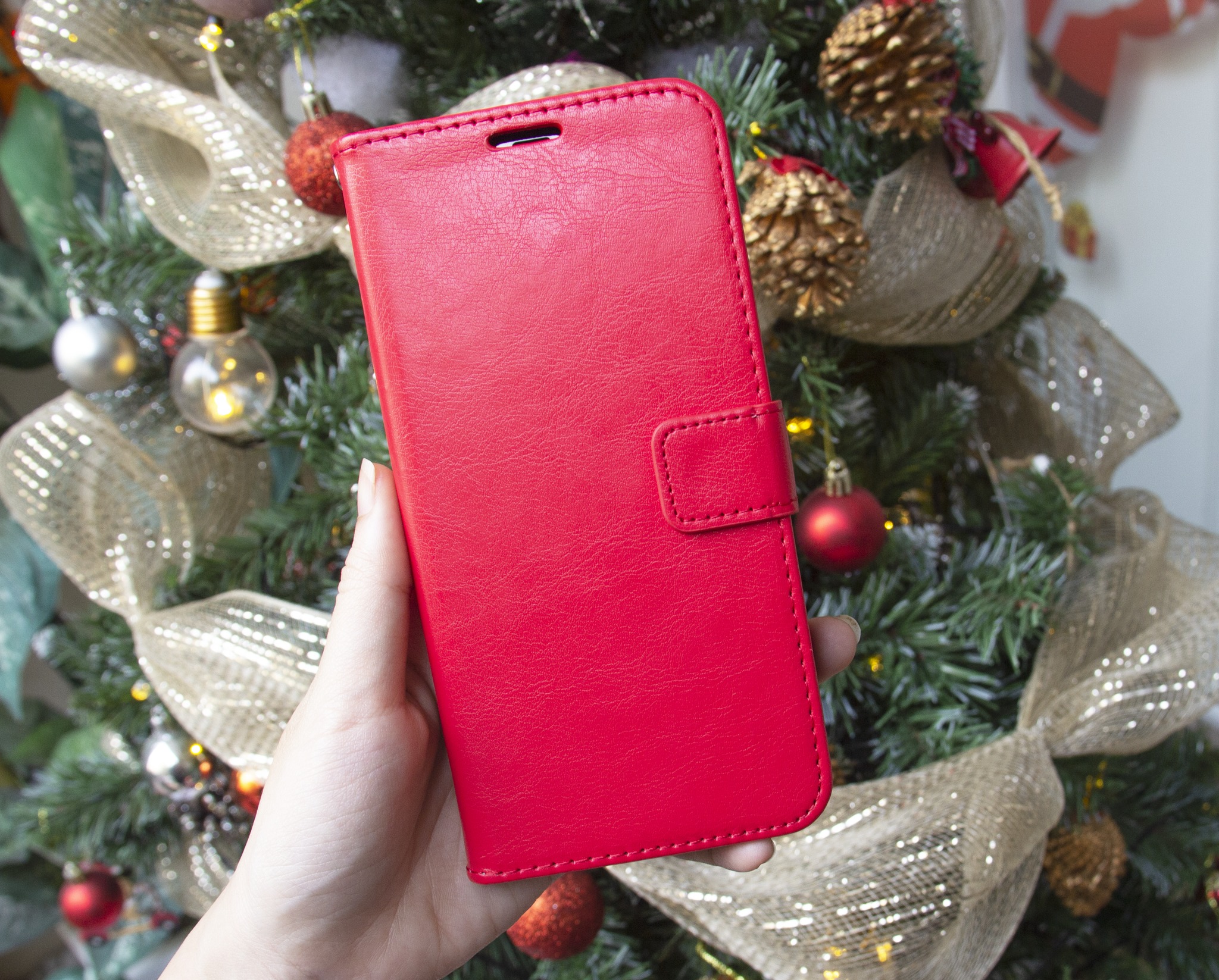 Ốp da điện thoại iPhone HAVIAS đỏ