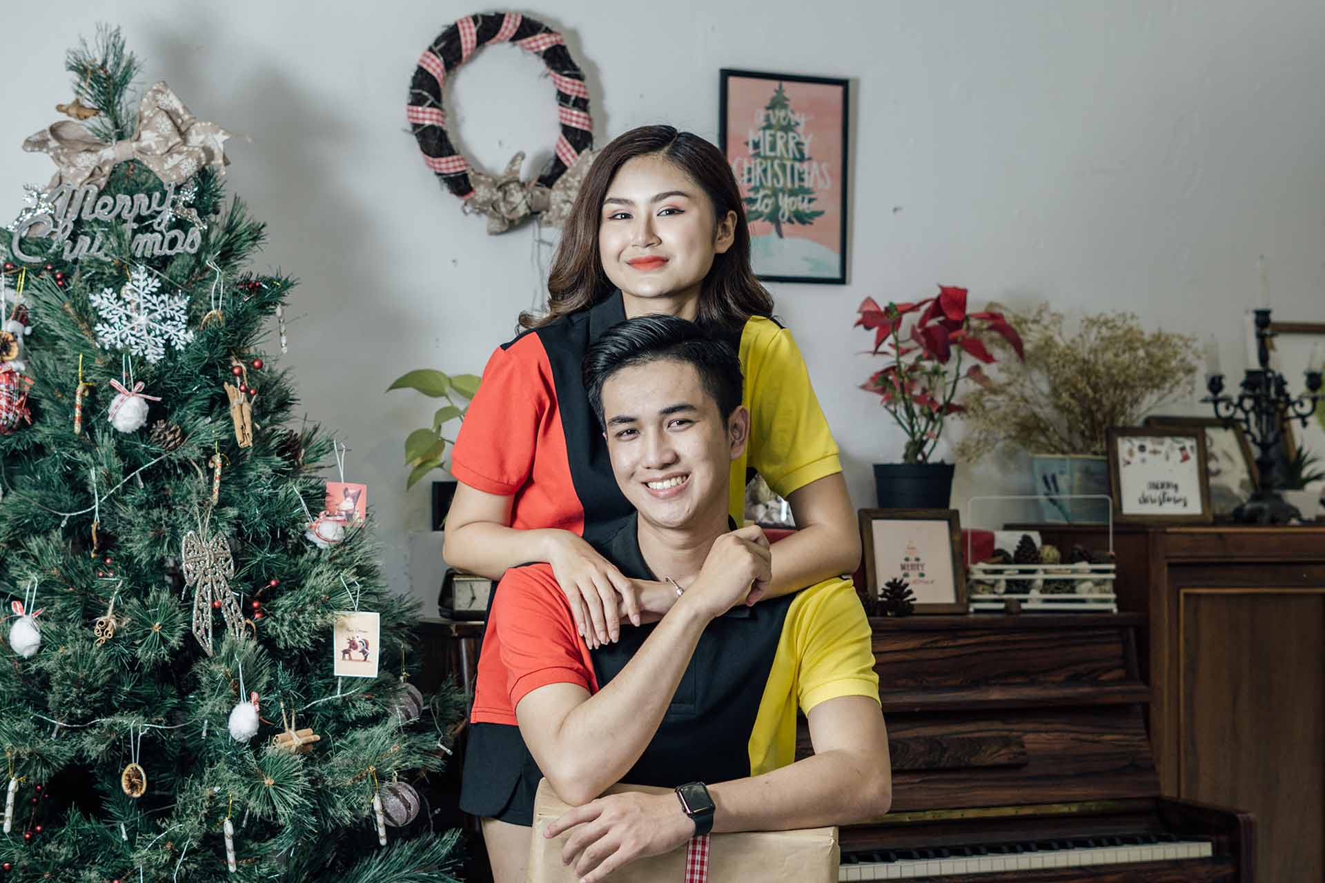 Áo thun đôi tình nhân couple phối màu cao cấp HAVIAS