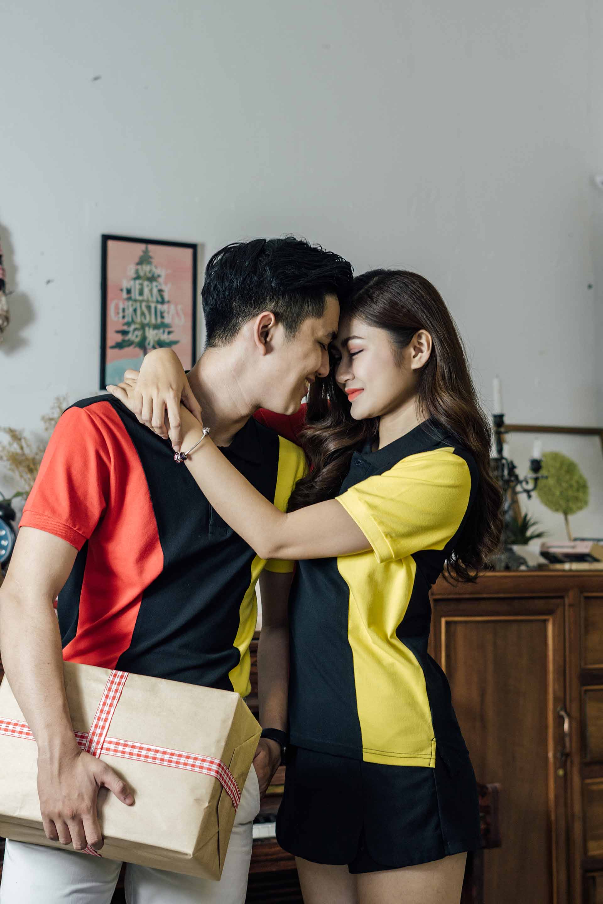 Áo thun đôi tình nhân couple phối màu cao cấp HAVIAS